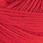 DMC Natura Just Cotton fingering weight yarn, ideal for detailed amigurumi and breathable summer garments, shown in a 50g ball in red colour