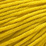 DMC Natura Just Cotton fingering weight yarn, ideal for detailed amigurumi and breathable summer garments, shown in a 50g ball in Mustard