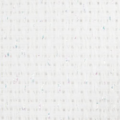 High-quality 14-count Aida cloth for cross-stitch and embroidery. The image features a close-up of the distinct, even-weave squares that make counting stitches simple and precise. The fabric is shown with a professional, firm finish, ideal for all needlework projects