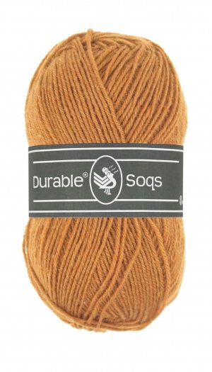 Durable Soqs premium wool blend yarn in a fingering weight, ideal for reinforced heels and toes in hand-knitted socks and everyday accessories in topaz brown