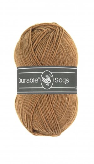 Durable Soqs premium wool blend yarn in a fingering weight, ideal for reinforced heels and toes in hand-knitted socks and everyday accessories in hazelnut brown