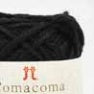 A 40g ball of Hamanaka COMA COMA jute yarn made in Japan, featuring a sturdy, natural fiber texture ideal for crocheting bags and baskets in black colour