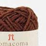 Vibrant Hamanaka COMA COMA jute yarn in a 40g skein, perfect for creating structured summer accessories like hats, coasters, and market bags dark brown