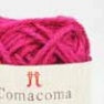 A 40g ball of Hamanaka COMA COMA jute yarn made in Japan, featuring a sturdy, natural fiber texture ideal for crocheting bags and baskets in deep pink