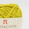 A 40g ball of Hamanaka COMA COMA jute yarn made in Japan, featuring a sturdy, natural fiber texture ideal for crocheting bags and baskets in yellow