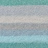Hamanaka Genji Monogatari color-changing yarn from Japan in green to light blue tone; a 25g ball of light fingering weight yarn with 92m for artistic crochet and knitting.
