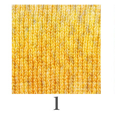 This yarn features a beautiful variegated colorway with soft, painterly transitions. The strand has a unique texture reflecting its 49% linen content, blended with 51% acrylic for a soft yet structured finish in yellow colour