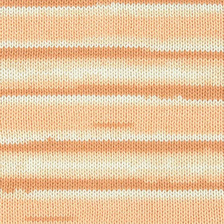 Self-striping Hamanaka Wash Cotton Gradation yarn, highlighting the durable cotton-synthetic blend ideal for machine-washable summer knits and crochet accessories.
