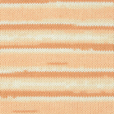 Self-striping Hamanaka Wash Cotton Gradation yarn, highlighting the durable cotton-synthetic blend ideal for machine-washable summer knits and crochet accessories.