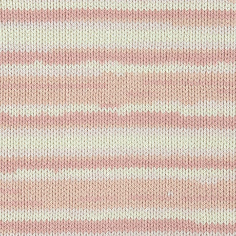 Self-striping Hamanaka Wash Cotton Gradation yarn, highlighting the durable cotton-synthetic blend ideal for machine-washable summer knits and crochet accessories.