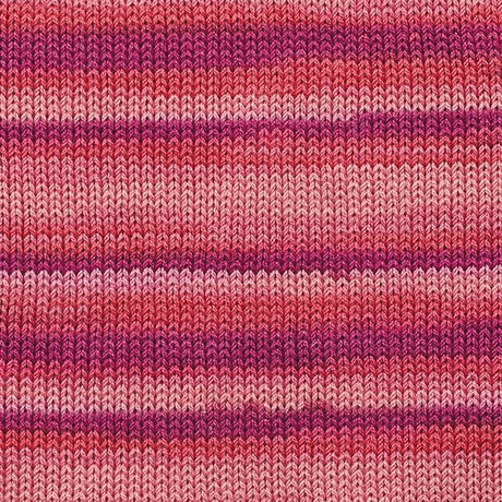 A 40g ball of Hamanaka Wash Cotton Gradation yarn. The image captures the subtle, elegant color shifts within the strand, showing the transition between harmonious shades. The yarn has a slightly lustrous, high-definition twist, highlighting its premium Japanese quality and soft-yet-structured texture.