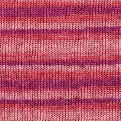 A 40g ball of Hamanaka Wash Cotton Gradation yarn. The image captures the subtle, elegant color shifts within the strand, showing the transition between harmonious shades. The yarn has a slightly lustrous, high-definition twist, highlighting its premium Japanese quality and soft-yet-structured texture.