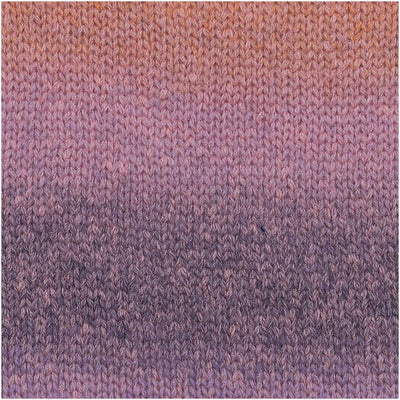 Close-up of the airy, chainette-style construction of the Light & Long yarn, highlighting its voluminous yet lightweight feel in mix of purple colour