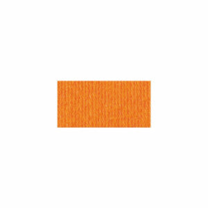 A skein of Lily Sugar N' Cream 100% cotton yarn in hot orange color. The texture is soft yet sturdy, showing the natural matte finish of the cotton fibers. The packaging clearly displays the Lily brand logo and weight options, ideal for durable kitchen and bathroom DIY projects
