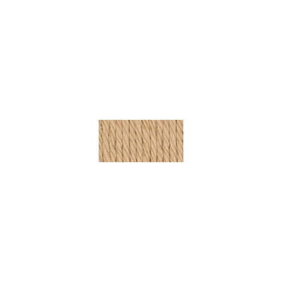 A skein of Lily Sugar N' Cream 100% cotton yarn in Jute brown color. The texture is soft yet sturdy, showing the natural matte finish of the cotton fibers. The packaging clearly displays the Lily brand logo and weight options, ideal for durable kitchen and bathroom DIY projects."