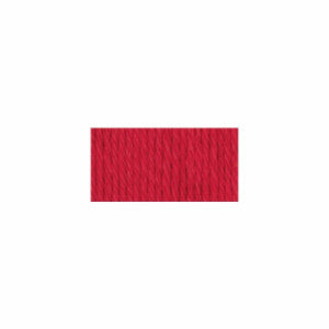 A skein of Lily Sugar N' Cream 100% cotton yarn in a Red color. The texture is soft yet sturdy, showing the natural matte finish of the cotton fibers. The packaging clearly displays the Lily brand logo and weight options, ideal for durable kitchen and bathroom DIY projects.