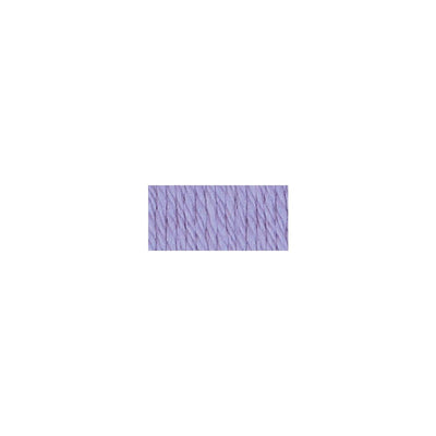 A skein of Lily Sugar N' Cream 100% cotton yarn in a soft violet color. The texture is soft yet sturdy, showing the natural matte finish of the cotton fibers. The packaging clearly displays the Lily brand logo and weight options, ideal for durable kitchen and bathroom DIY projects.