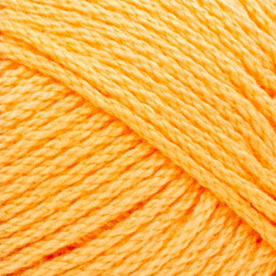 Durable Lion Brand 24/7 Cotton yarn in a worsted weight, ideal for structured projects like market bags, home decor, and garments in Creamsicle orange colour