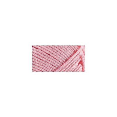 Durable Lion Brand 24/7 Cotton yarn in a worsted weight, ideal for structured projects like market bags, home decor, and garments in baby pink colour