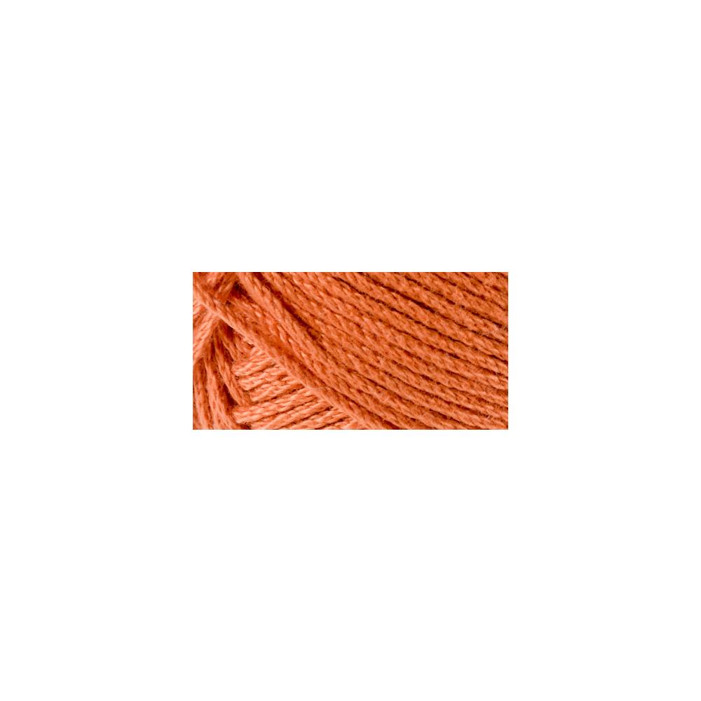 Durable Lion Brand 24/7 Cotton yarn in a worsted weight, ideal for structured projects like market bags, home decor, and garments in Tangerine orange colour
