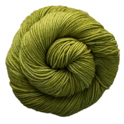 Malabrigo Caprino yarn in Lettuce, a soft blend of 80% Super Fine Merino and 20% Cashmere, hand-dyed texture.