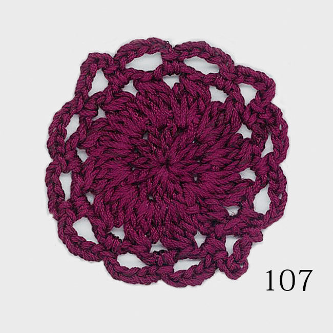 Olympus Honnete Egyptian cotton and rayon blend yarn in dark purple (Royal Violet); a 35g ball of high-gloss Japanese yarn with a silk-like finish for summer knitting