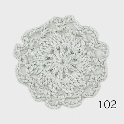 Silver Grey Colour Olympus Honnete Egyptian cotton and rayon blend yarn; a 35g ball of high-gloss Japanese yarn with a silk-like finish for summer knitting