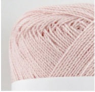 Premium Japanese Pierrot New Shine Cotton in a 30g skein, featuring a silky appearance and vibrant color saturation for elegant summer knits in powder pink