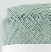 Premium Japanese Pierrot New Shine Cotton in a 30g skein, featuring a silky appearance and vibrant color saturation for elegant summer knits in powder green colour.