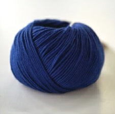 100% Cotton Pierrot Orgabits One yarn in a 40g skein, ideal for sensitive skin and eco-conscious knitting or crochet projects in Oriental Blue colour