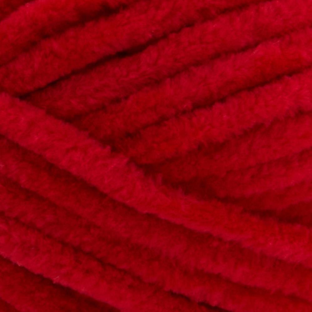 A soft, bulky weight Premier Parfait Chunky yarn perfect for making amigurumi and plush home decor in cardinal red colour