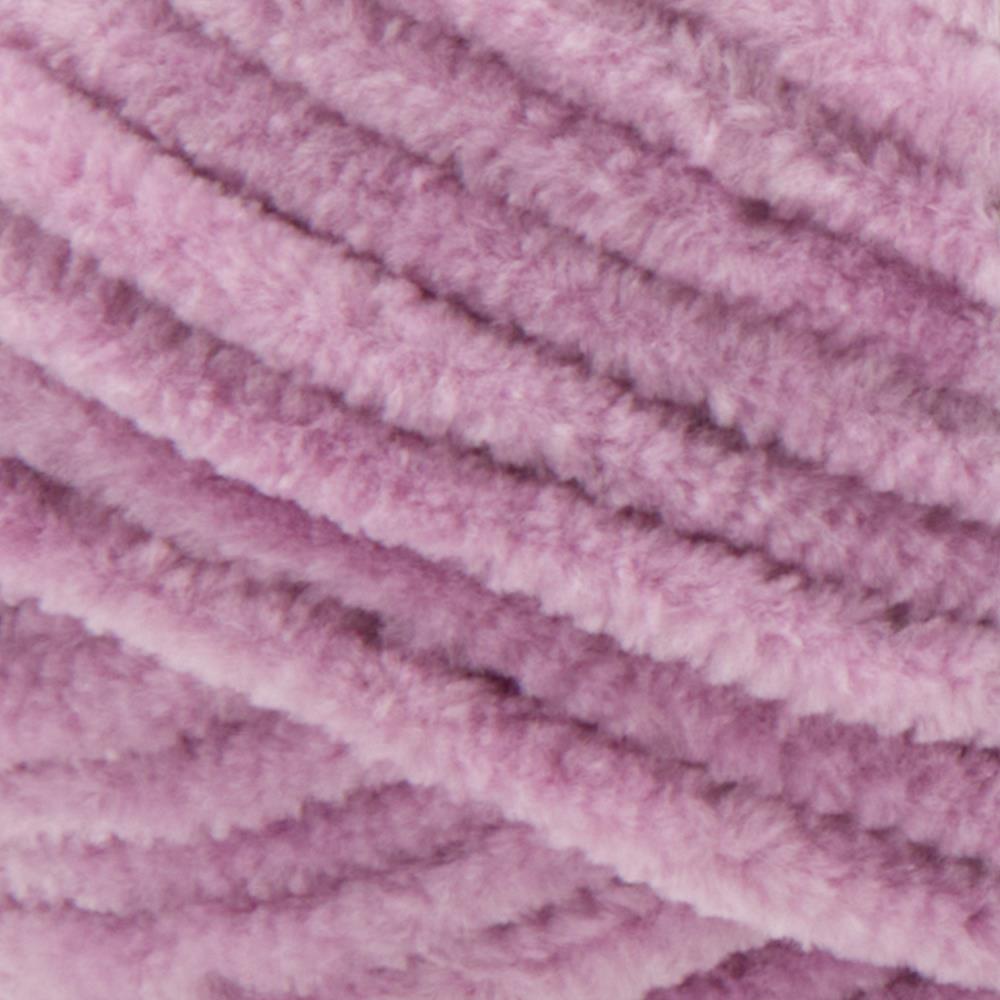 Soft Premier Parfait Chunky yarn in a large skein, showing the thick, velvety chenille texture in dusty purple colour