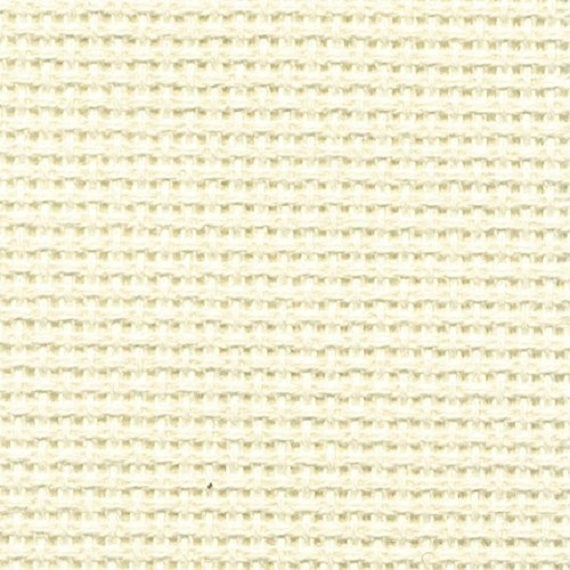 A close-up of premium 16-count Aida cloth, showcasing its precise even-weave grid. The fabric features a crisp, firm texture in a neutral tone, ideal for detailed cross-stitch projects that require a cleaner, more refined look than standard Aida
