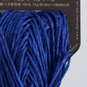 Close-up of the flat, untwisted Sasawashi paper yarn, highlighting the smooth surface and high-end raffia-like appearance in royal blue