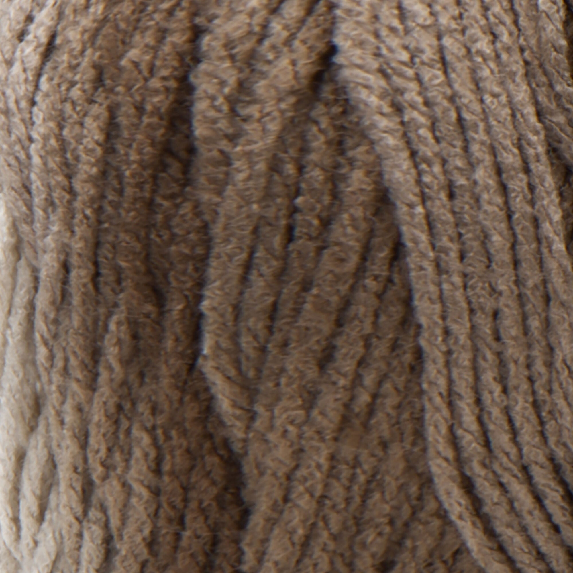 A large 283-gram skein of Red Heart Super Saver Ombre yarn, showing a beautiful gradient transition from a light tint to a deep, saturated shade of Cocoa color. The yarn has a classic 4-ply twist and a soft matte finish, perfect for creating shawls, blankets, and garments with a natural ombré effect