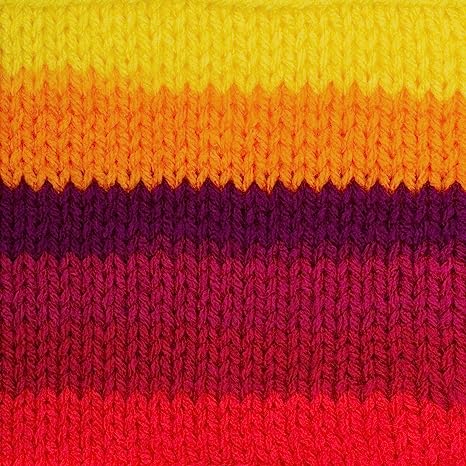 A 5oz (141g) skein of Red Heart Super Saver yarn; a machine-washable and dryable yarn perfect for long-lasting home decor and charity knitting