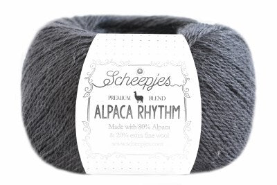 A skein of Scheepjes Alpaca Rhythm yarn in a multicolor pattern, with the brand and product name displayed on the label in dark grey colour
Softest alpaca yarn for shawls, extra fine wool lace, thin alpaca yarn for crochet, multi-strand knitting yarn, Scheepjes luxury color palette