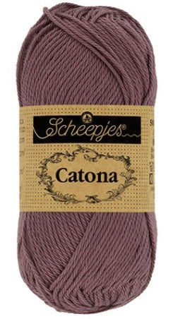 Scheepjes Catona 50g yarn in Ash; a premium 100% mercerized cotton yarn with a subtle sheen, perfect for amigurumi and detailed crochet