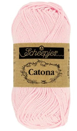 A ball of Scheepjes Catona 50g cotton; a breathable, machine-washable natural fiber yarn perfect for summer tops, baby blankets, and colorful mandalas