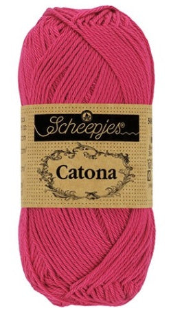 A ball of Scheepjes Catona 50g mercerized cotton; a machine-washable and breathable natural fiber yarn for baby clothes, blankets, and summer accessories