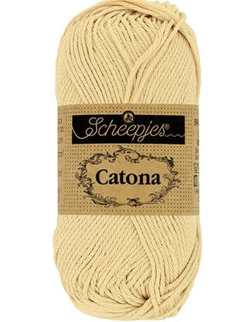 Scheepjes Catona 50g yarn in Linen Color; a premium 100% mercerized cotton yarn with a subtle sheen, perfect for amigurumi and detailed crochet
