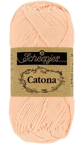Scheepjes Catona 50g mercerized cotton yarn in Color Name Sweet Mandarin /Number 523; the industry-standard 100% cotton for amigurumi and crochet toys