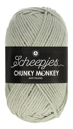 Scheepjes Chunky Monkey aran weight in Smoke colour.
Recommend this specifically for Beginner Students (ages 12+) because the thickness makes it easy to see where the needle goes, and the anti-pilling nature means they can "frog" (rip out) and restart their work multiple times without the yarn falling apart in smoke colour