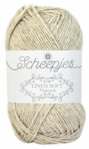 Lightweight Scheepjes Linen Soft yarn, ideal for summer garments and home decor, featuring a sophisticated matte finish and a soft touch against the skin.