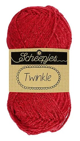 A ball of Scheepjes Twinkle sparkling yarn; the ideal choice for handmade Christmas ornaments, glittery coasters, and elegant evening shawls