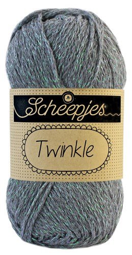 A ball of Scheepjes Twinkle sparkling yarn; the ideal choice for handmade Christmas ornaments, glittery coasters, and elegant evening shawls