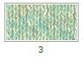 A close-up of skeins of Tharia yarn in no. 3 Green coour with labels, showcasing a variety of colors and textures.