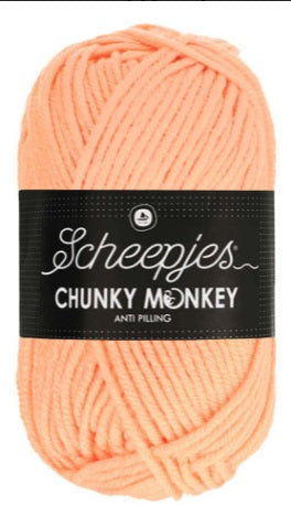 In Peach colour, Use the 5.0mm hook: "Soft enough for baby, tough enough for the dog, and machine washable for you. Create a blanket that’s actually meant to be lived in." Since this is an Aran weight, it is the best yarn for beginner students (ages 12+) because the stitches are large and easy to see.