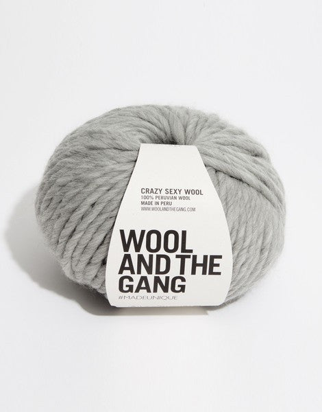 Close-up of Crazy Sexy Wool, highlighting the natural matte texture and the incredible scale of the super-chunky wool twist in Rocky Grey
