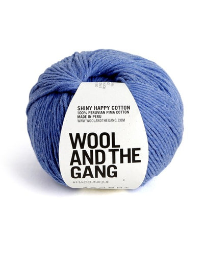 Macro view of the 100% Pima cotton fibers, highlighting the sleek, pilling-resistant surface and high-definition twist in cloudy blue colour.